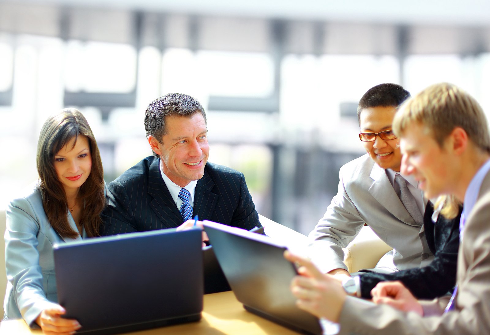 Sales team collaborating on strategies