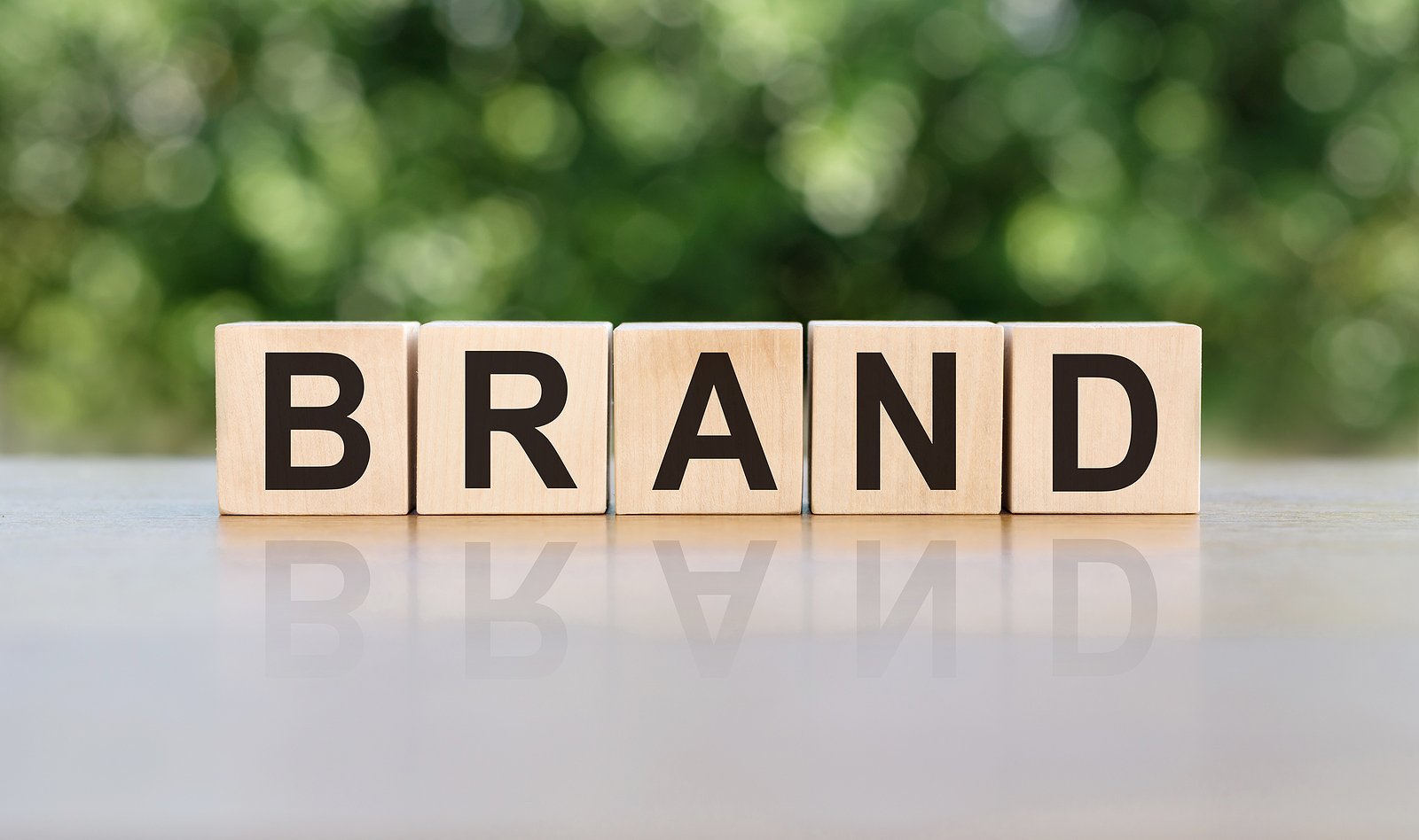 Wooden blocks spelling the word brand